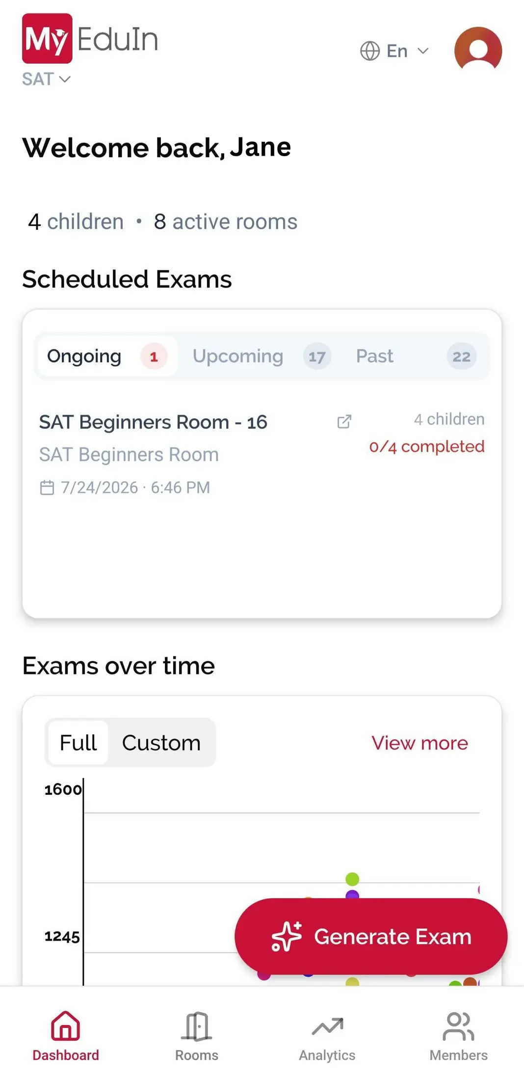 Parent mobile view